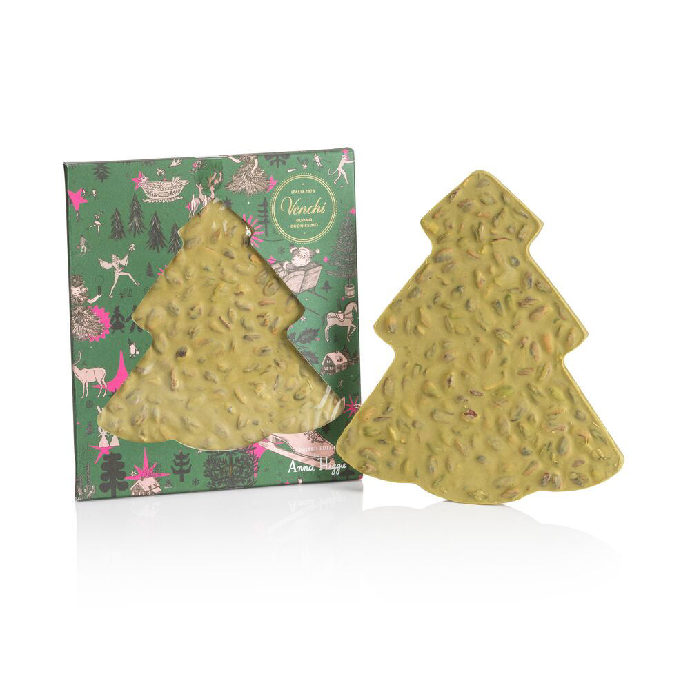 VENCHI Christmas Pine medžio formos baltasis šokoladas su sūdytomis pistacijomis